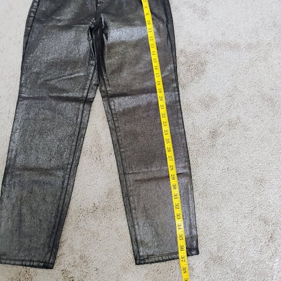 Woman's Jeans Black Denum Metallic Finish size 0 - Picture 4 of 9